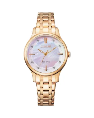 Citizen Mother Of Pearl Gold Dress Women's Watch EM0893-87Y