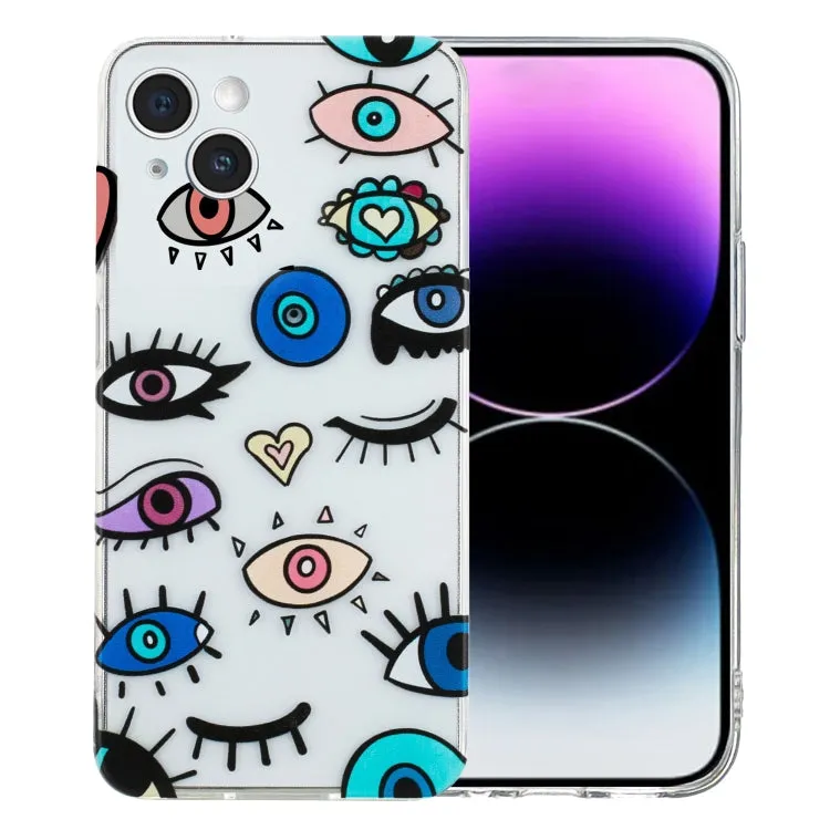 Colorful Painting Pattern TPU Phone Case, For iPhone 15 Plus, For iPhone 15, For iPhone 14 Plus