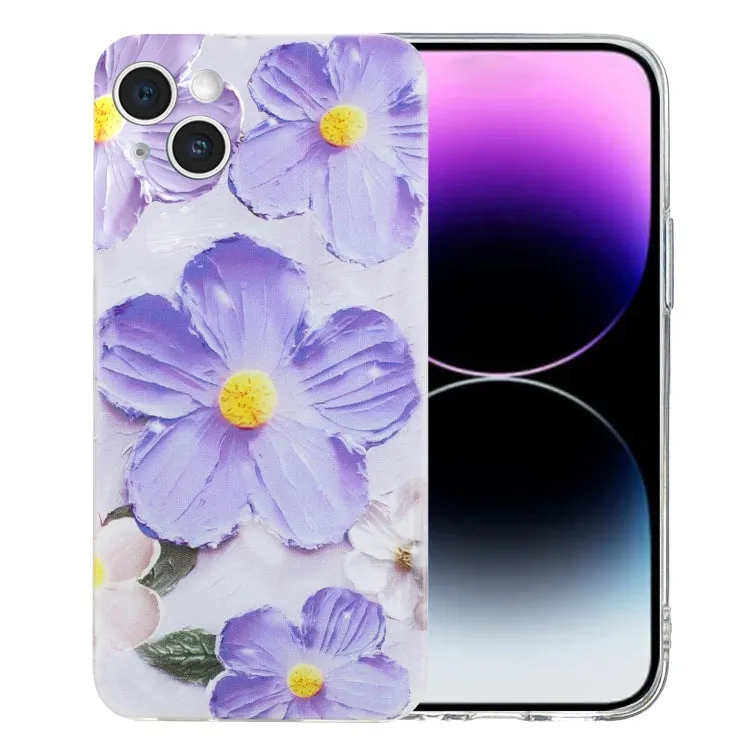 Colorful Painting Pattern TPU Phone Case, For iPhone 15 Plus, For iPhone 15, For iPhone 14 Plus