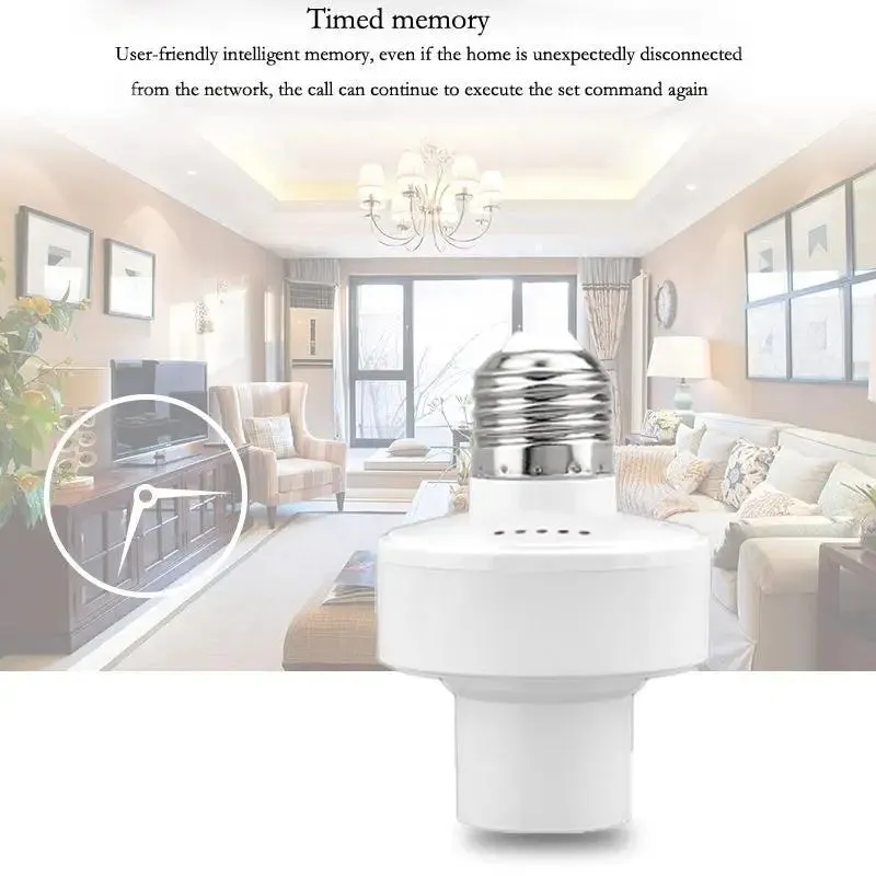CORUI WiFi Smart Light Bulb Adapter E27/E26  Voice Control with Alexa & Google Home, Works with Tuya/Smart Life App