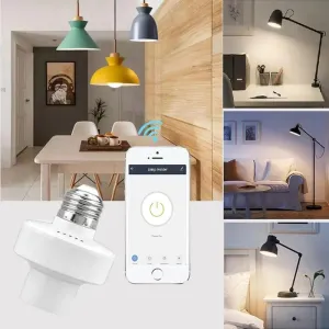 CORUI WiFi Smart Light Bulb Adapter E27/E26  Voice Control with Alexa & Google Home, Works with Tuya/Smart Life App