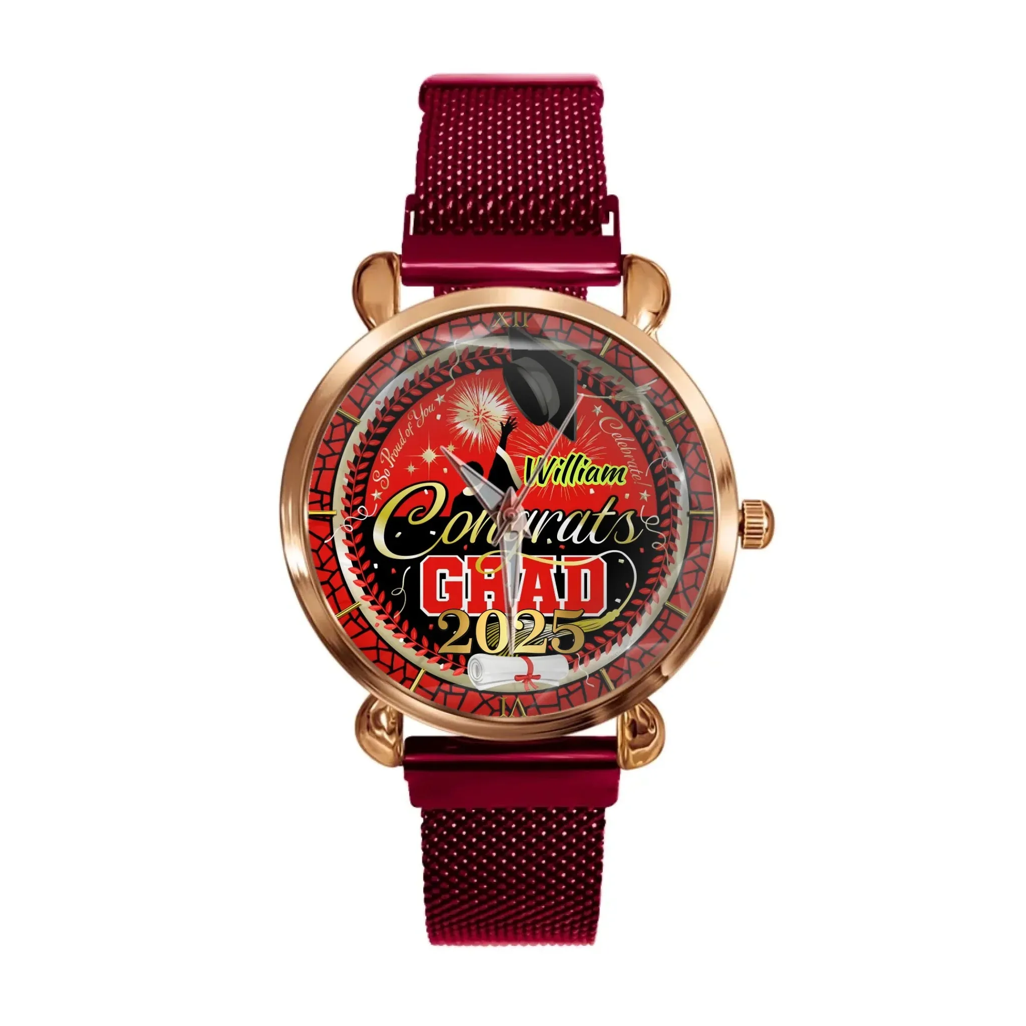 Custom Graduation Watch - Personalized Congrats Grad Gift with Name, Perfect for Graduation Celebration & Keepsake