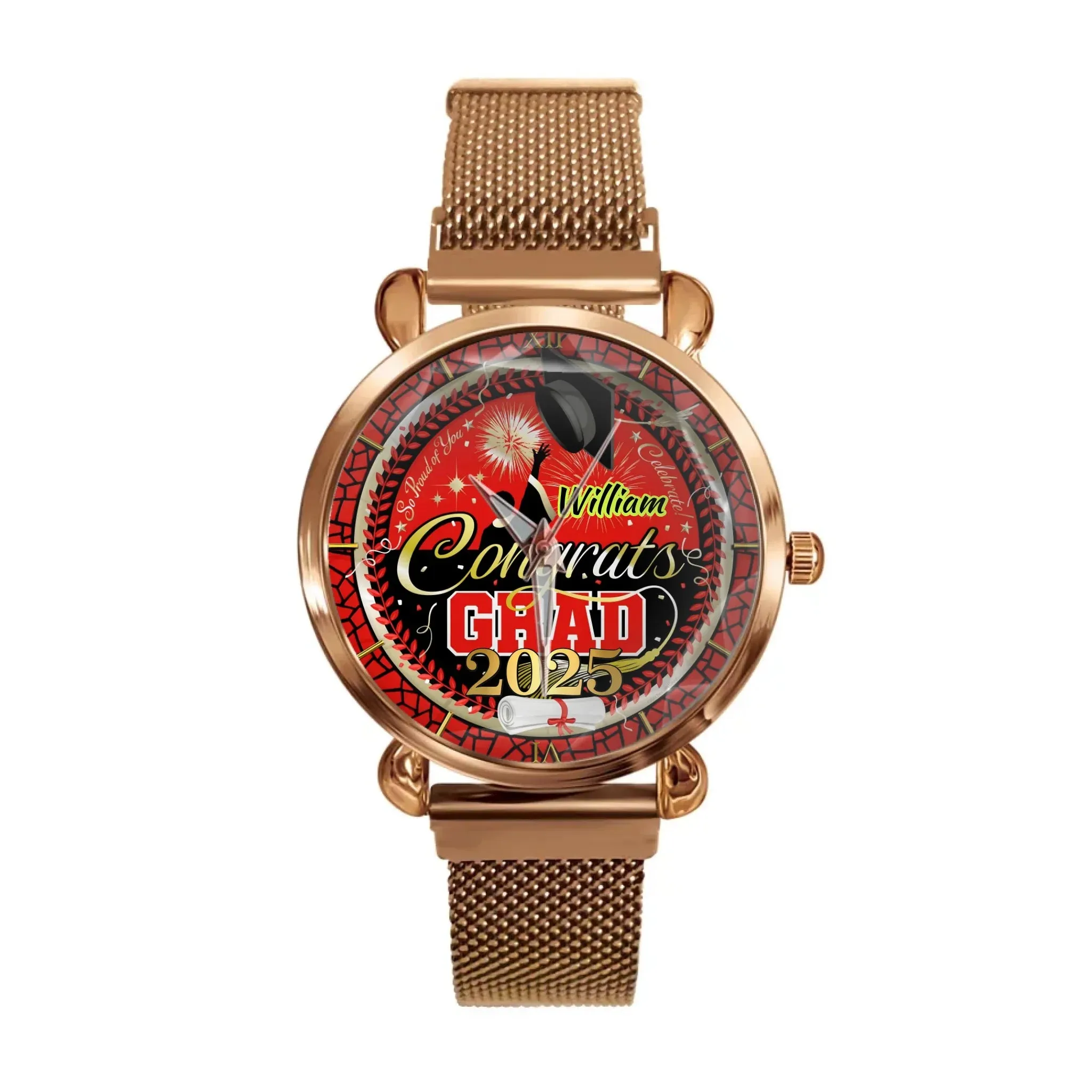 Custom Graduation Watch - Personalized Congrats Grad Gift with Name, Perfect for Graduation Celebration & Keepsake