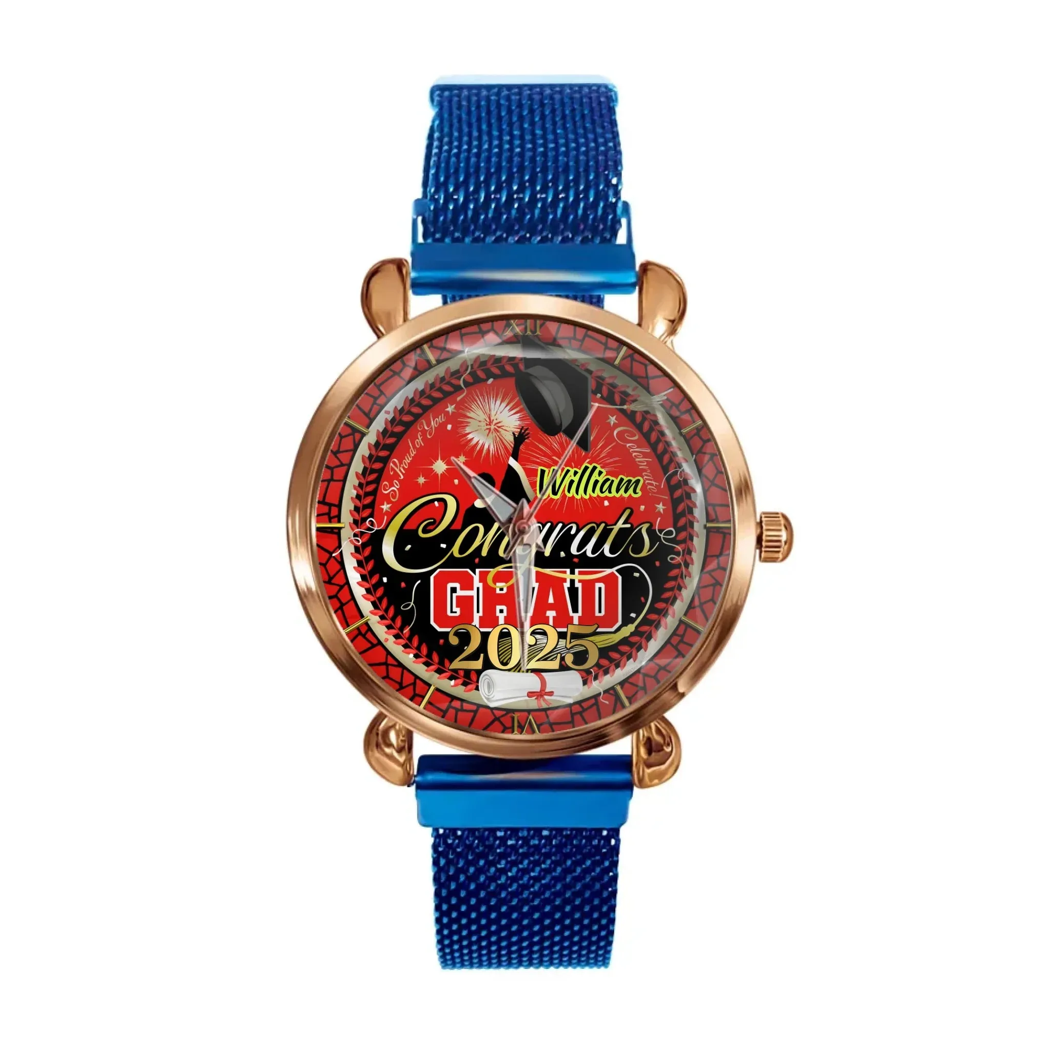 Custom Graduation Watch - Personalized Congrats Grad Gift with Name, Perfect for Graduation Celebration & Keepsake