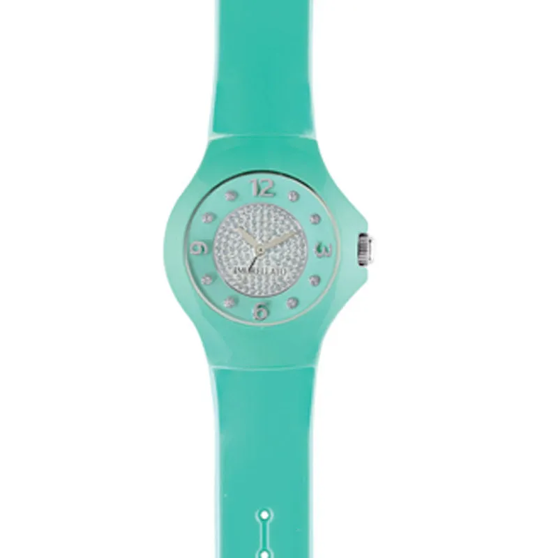Duo Tone Green Swaroski Colours Waterproof Watch