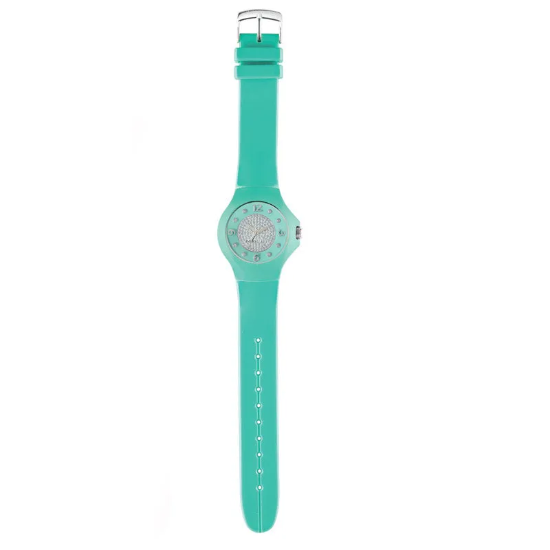 Duo Tone Green Swaroski Colours Waterproof Watch