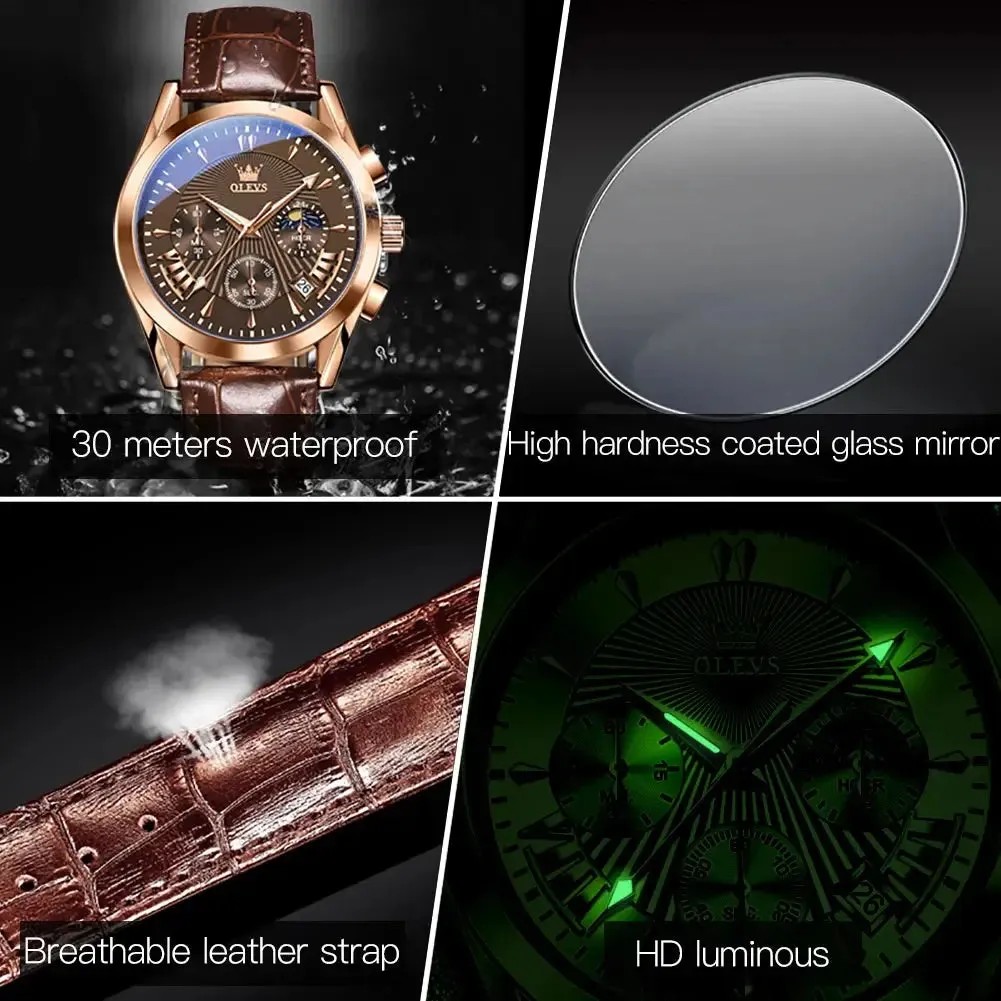 ELEGANCE® 2876 Men Watch Luxury High Quality Quartz Fashion Casual Man Wristwatch
