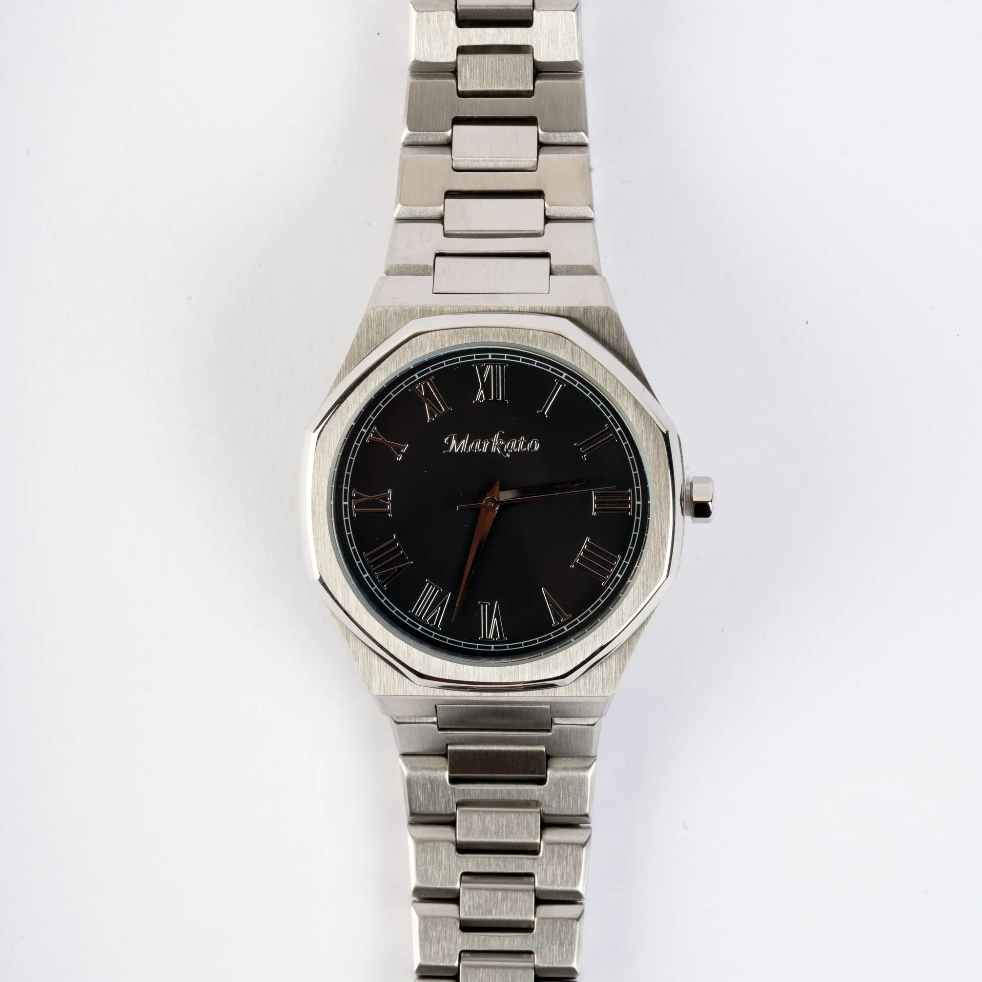 Elegance MARKATO watch for Men - Rounded Black Dial