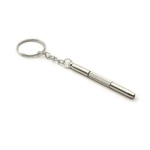 Eyeglasses Screwdriver, 3-in-1 Tool (Flat, Cross, Star Nut), Stainless Steel, Compact & Portable, Keychain Attachment