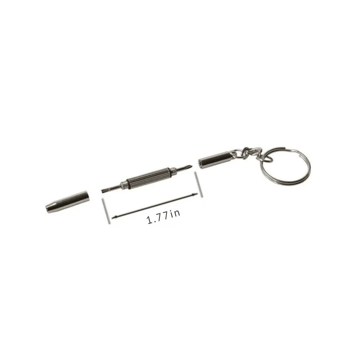 Eyeglasses Screwdriver, 3-in-1 Tool (Flat, Cross, Star Nut), Stainless Steel, Compact & Portable, Keychain Attachment
