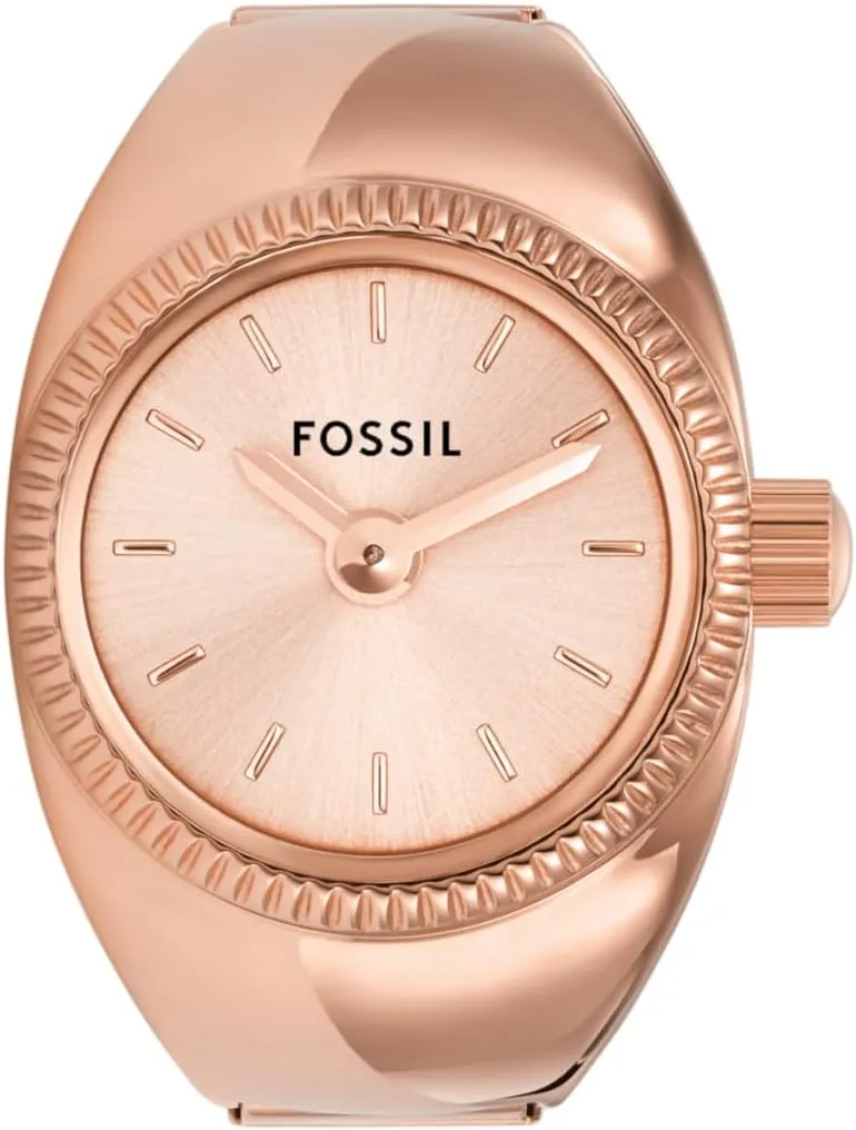 Fossil Women's Quartz Stainless Steel Two-Hand Watch Ring