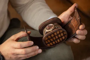 Galata - CP Patina Java Brown Watch Roll For 1 Watch