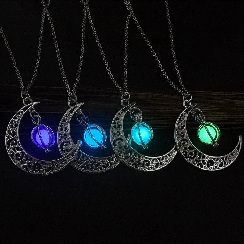 GlowWisp Moon Pendant Necklace