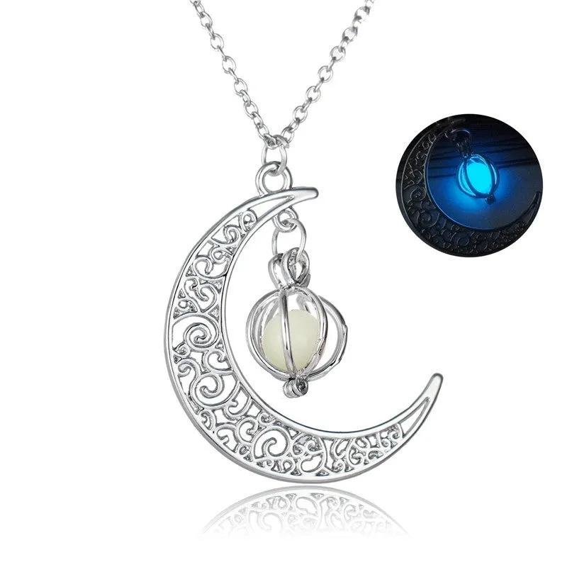 GlowWisp Moon Pendant Necklace