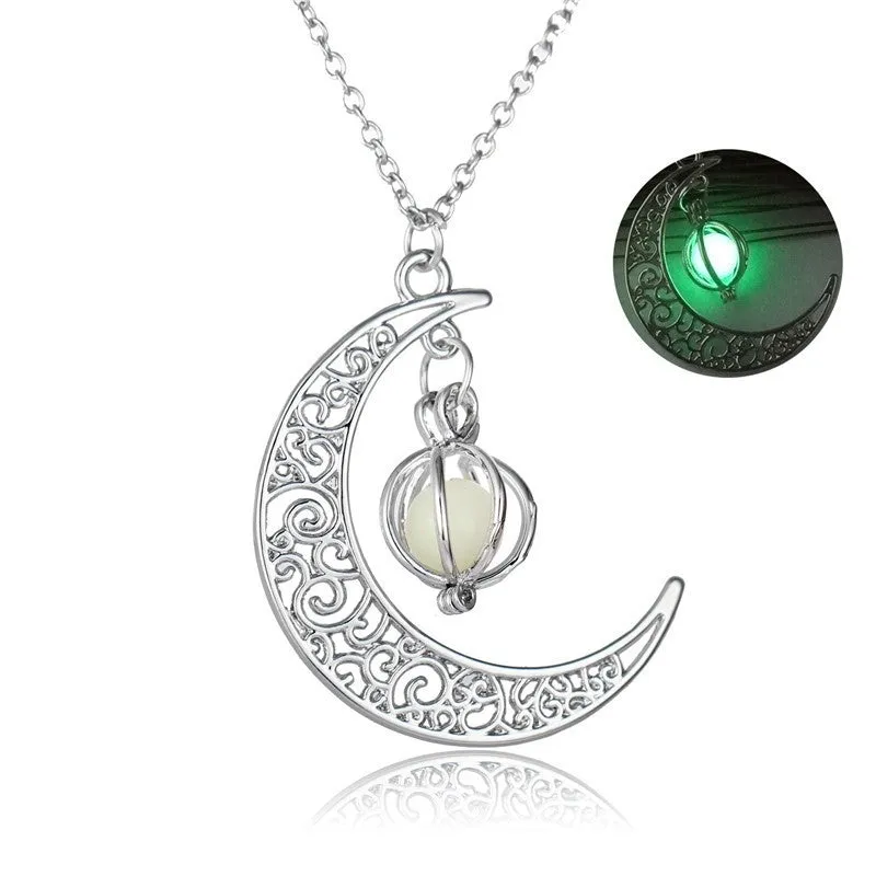 GlowWisp Moon Pendant Necklace