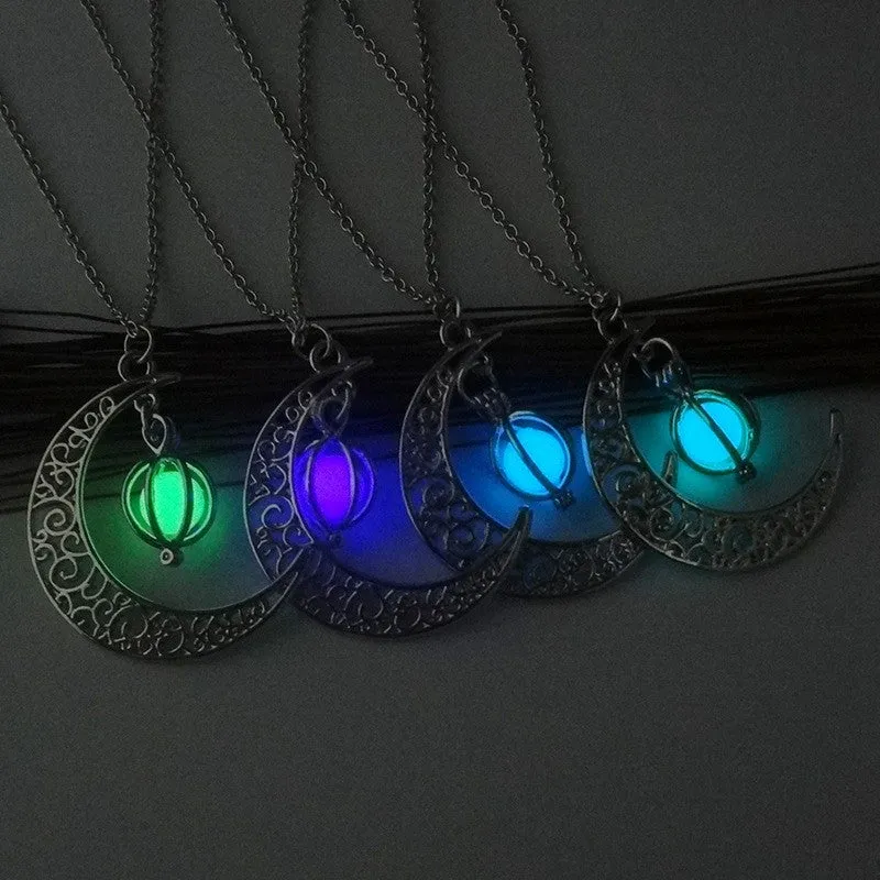 GlowWisp Moon Pendant Necklace