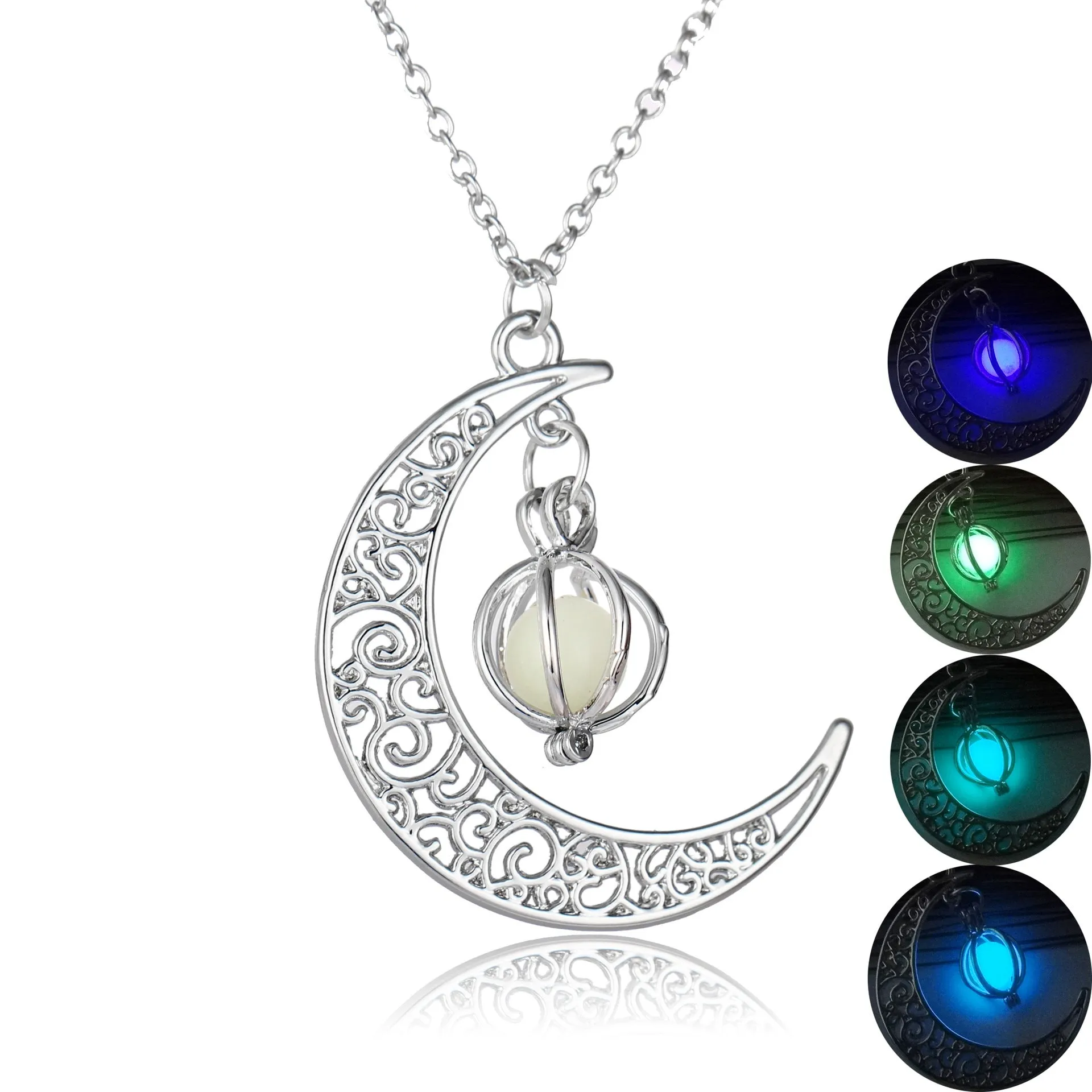 GlowWisp Moon Pendant Necklace