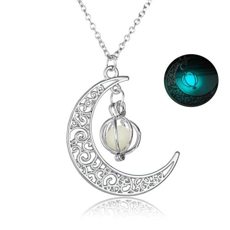 GlowWisp Moon Pendant Necklace