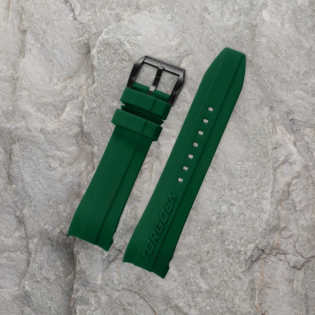 Green Silicone Strap | 24mm Black Buckle