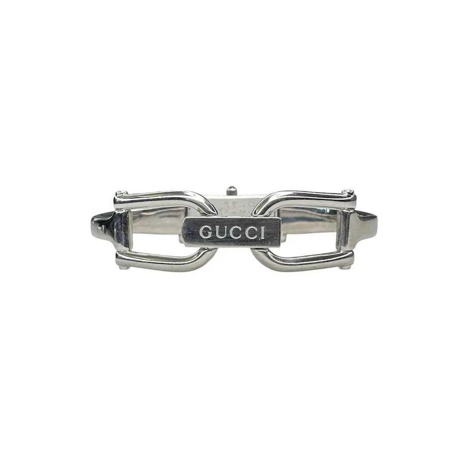 GUCCI 1500L BLACK FACE QUARTZ WATCH - SILVER