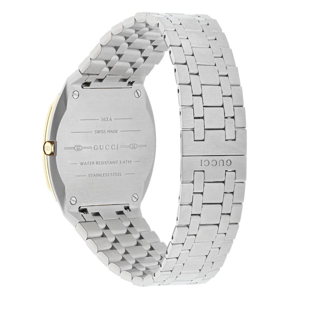Gucci 25H 38mm Gold Dial Gold Plated Stainless Steel Watch YA163405