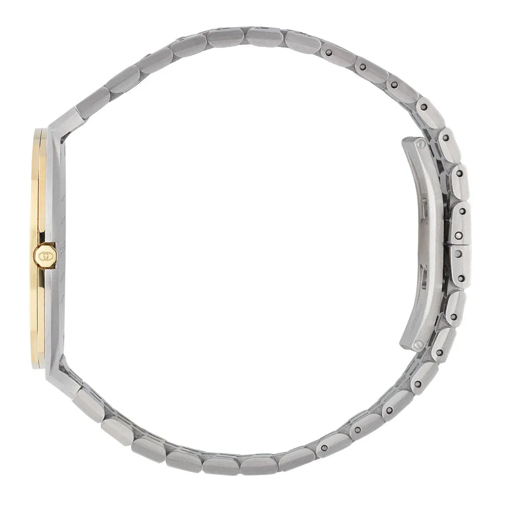 Gucci 25H 38mm Gold Dial Gold Plated Stainless Steel Watch YA163405