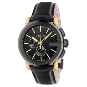 Gucci Gents G-Chrono 44mm Black Dial Stainless Steel Chronograph Watch YA101203