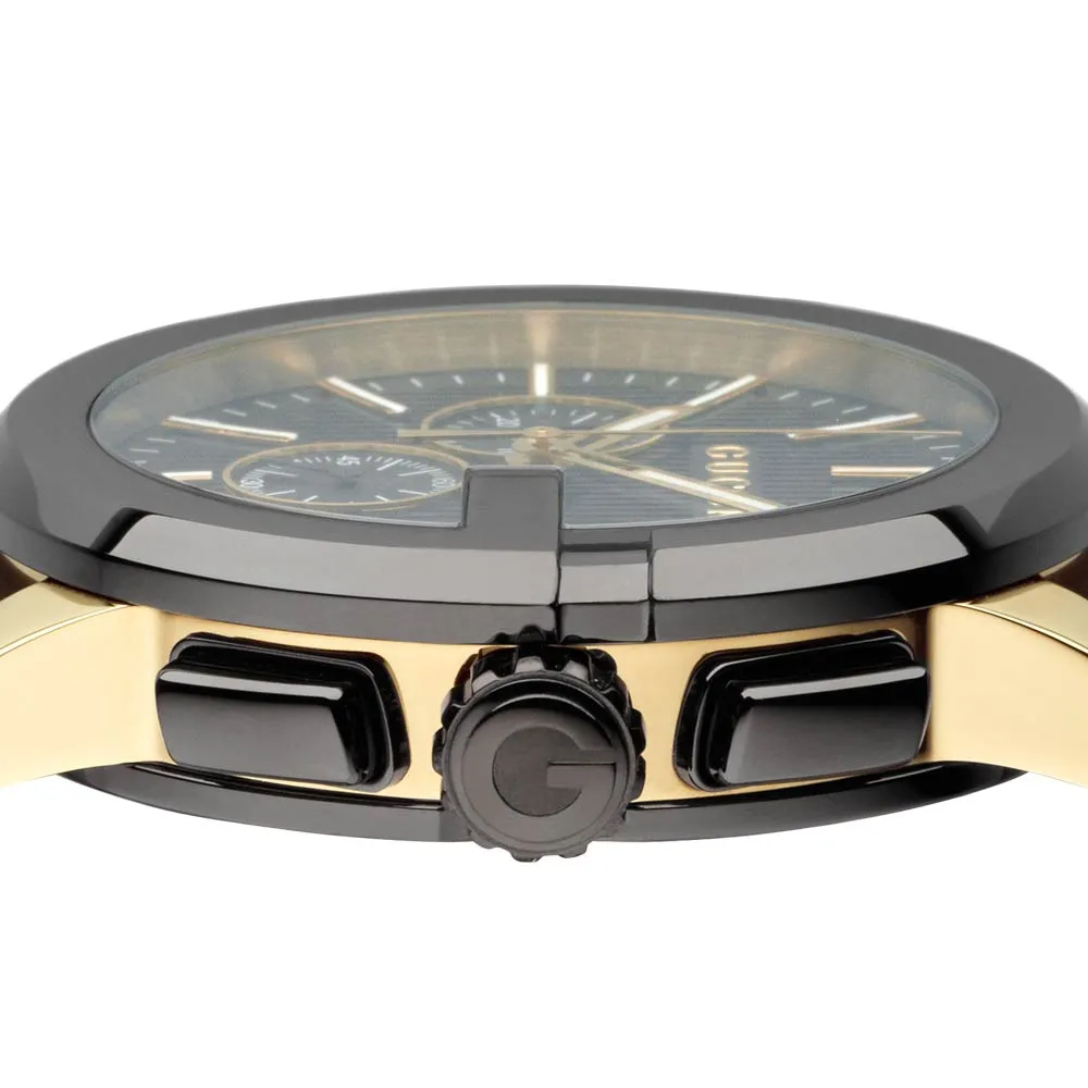 Gucci Gents G-Chrono 44mm Black Dial Stainless Steel Chronograph Watch YA101203