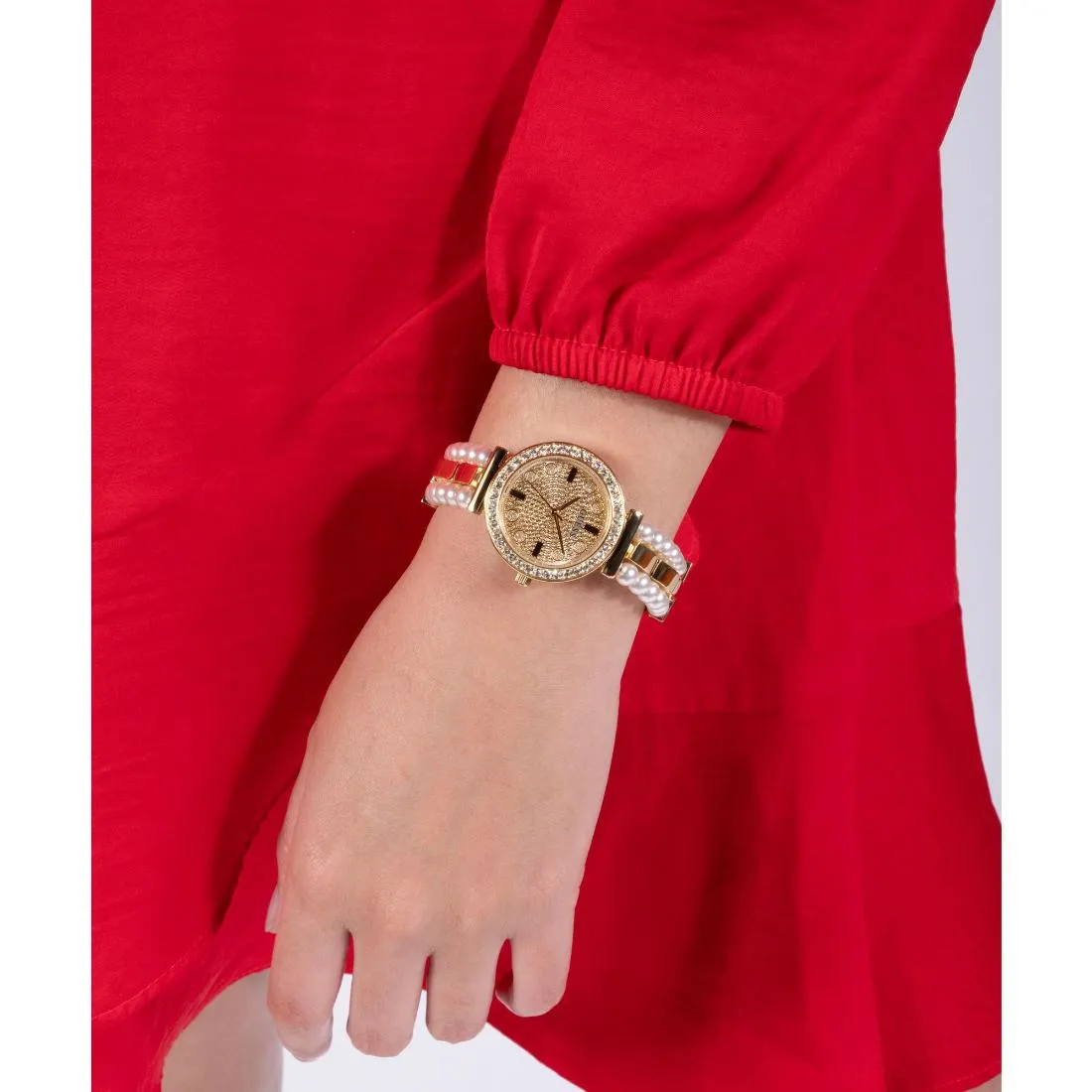 Guess Gala 30 mm Size Gold Dial Women Analog Watch - GW0531L2