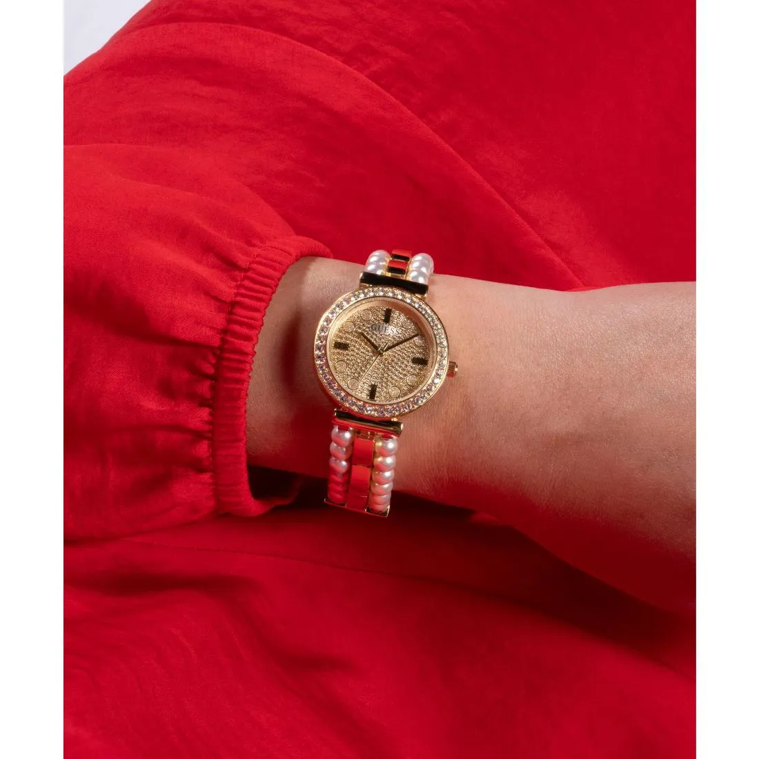 Guess Gala 30 mm Size Gold Dial Women Analog Watch - GW0531L2
