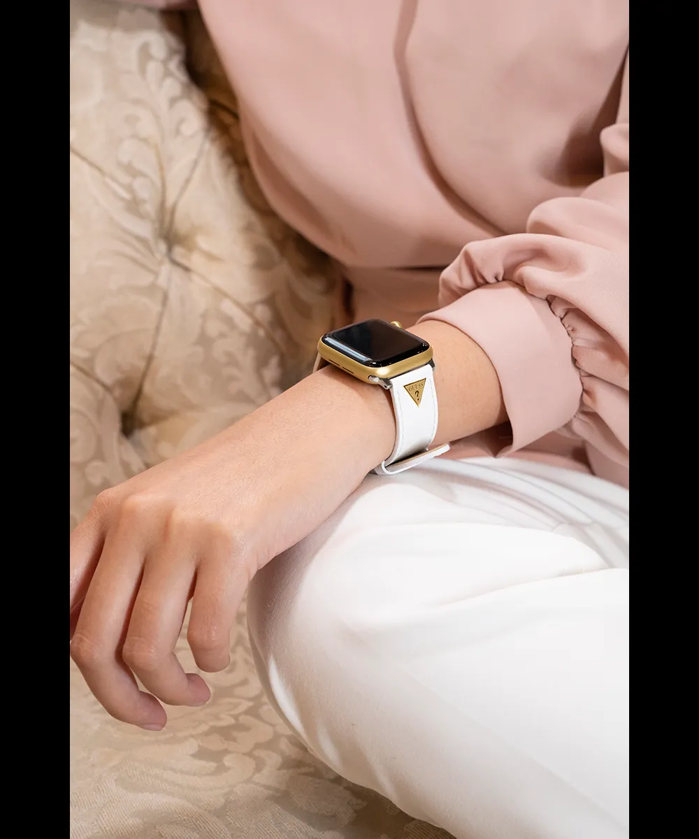 GUESS Leather Band with Logo Plaque for Apple 38-40 mm Watch