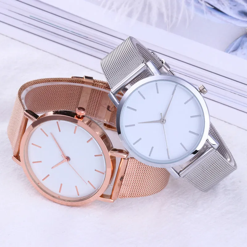 Happiness Chic Basics Women's Watches Fashion Women Wrist Watch Luxury Ladies Watch Women Bracelet Watches Clock
