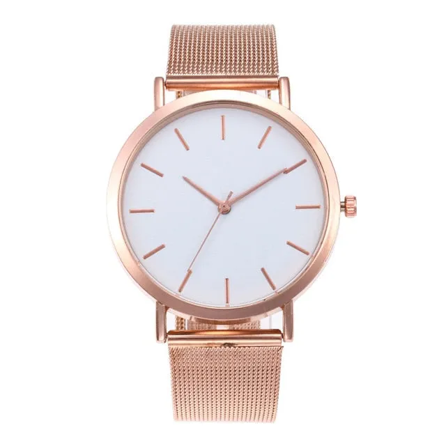 Happiness Chic Basics Women's Watches Fashion Women Wrist Watch Luxury Ladies Watch Women Bracelet Watches Clock