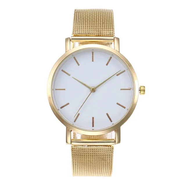 Happiness Chic Basics Women's Watches Fashion Women Wrist Watch Luxury Ladies Watch Women Bracelet Watches Clock