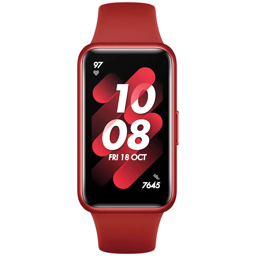 Huawei Band 7 LEA-B19 Red Durable Polymer Case With Flame Red Silicone Strap
