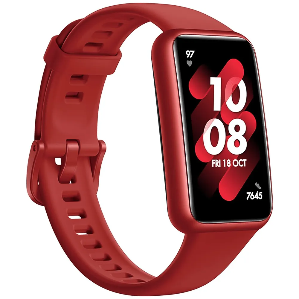 Huawei Band 7 LEA-B19 Red Durable Polymer Case With Flame Red Silicone Strap