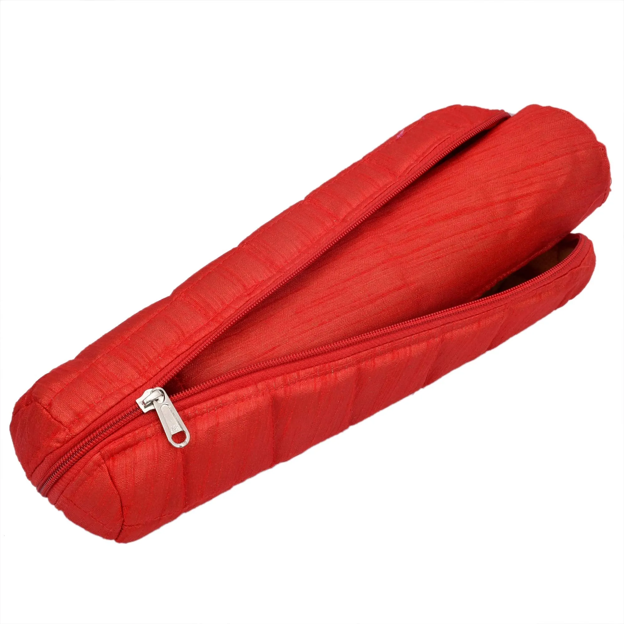 Kuber Industries 2 Pieces Watch Case,Bangle Box/Wrist Watch Holder/Watch Organizer/Bracelet Pouch Zip Top Watch Case With One Roll (Red)-KUBMART16101