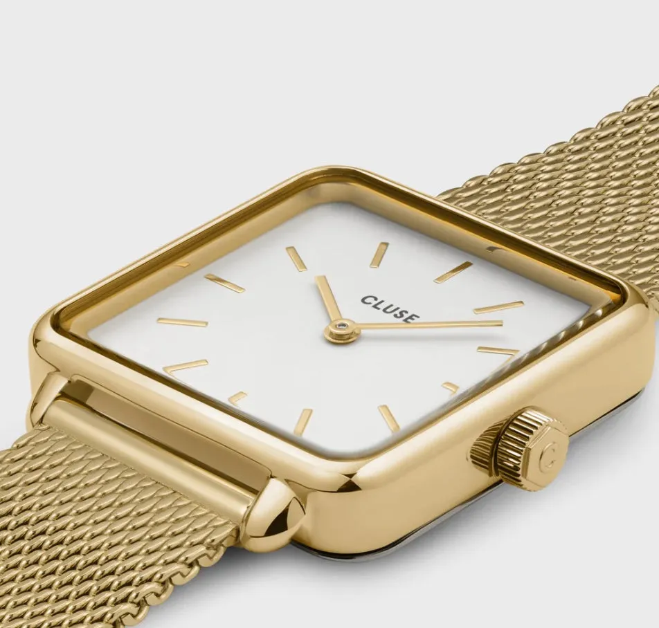 La Tetragone Gold Mesh/White Watch