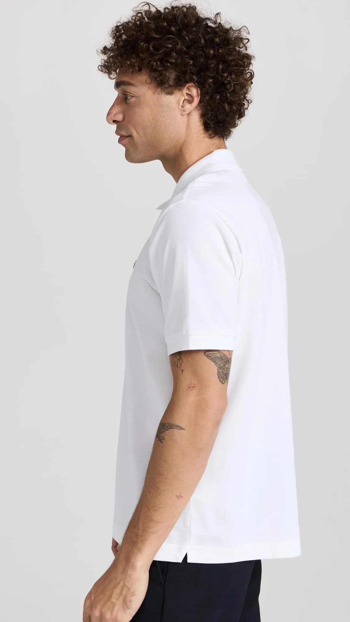 Lacoste Mens Short Sleeve Classic Chine L.12.12 Polo Shirt, White, Large