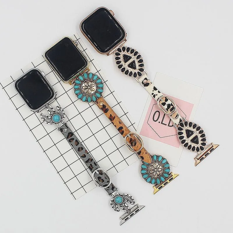 Leopard Print True Horsehair Watchband Multicolor