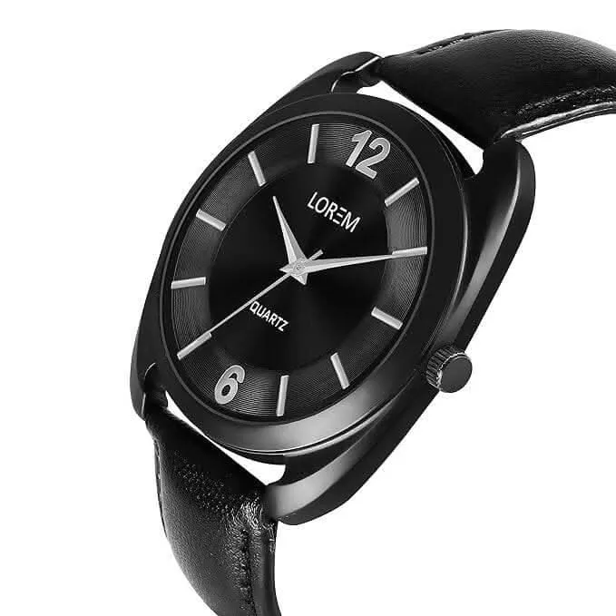 LOREM Black Stylish Dial Analog Watch For Men LR76