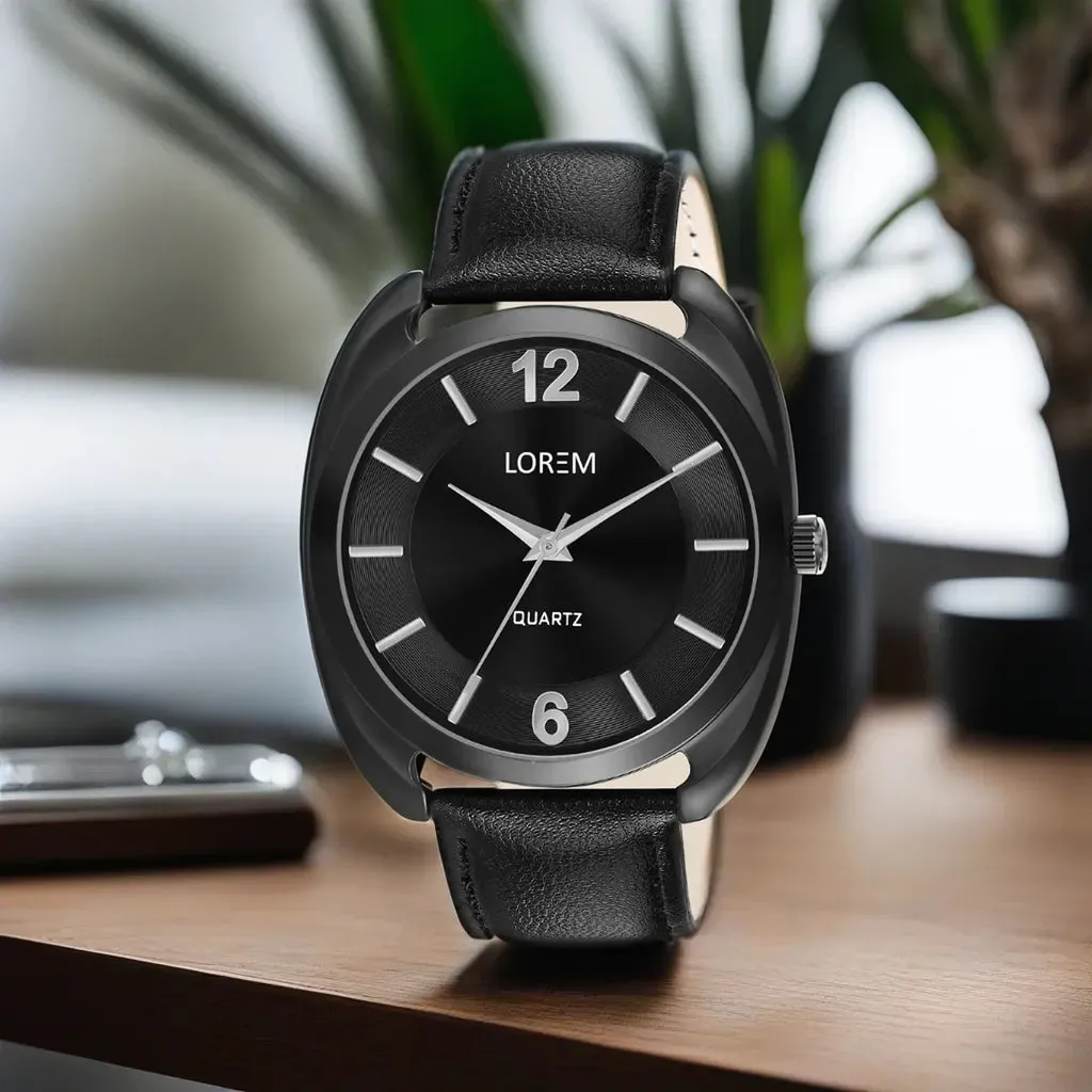 LOREM Black Stylish Dial Analog Watch For Men LR76