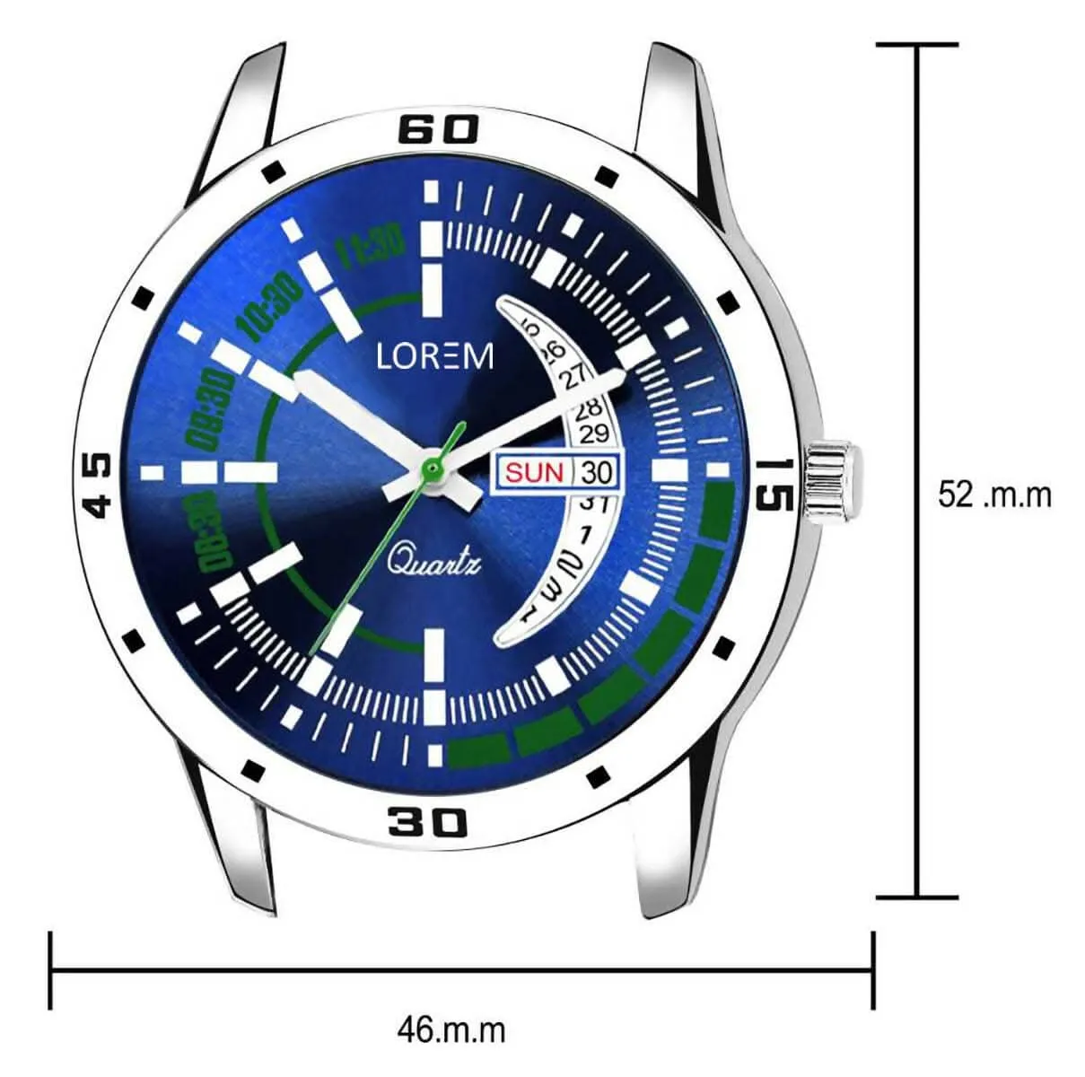 LOREM Blue Day Date Analog Watch For Men LR110