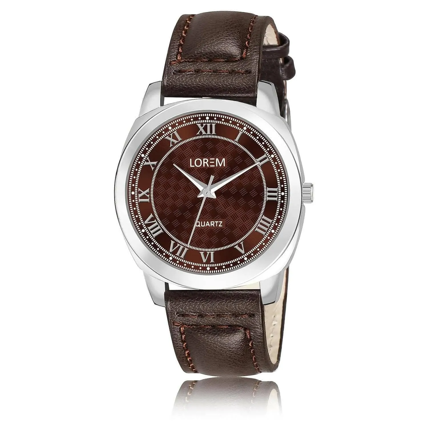 LOREM Brown Cubic Designer Printed Dial Analog Watch For Women LR338