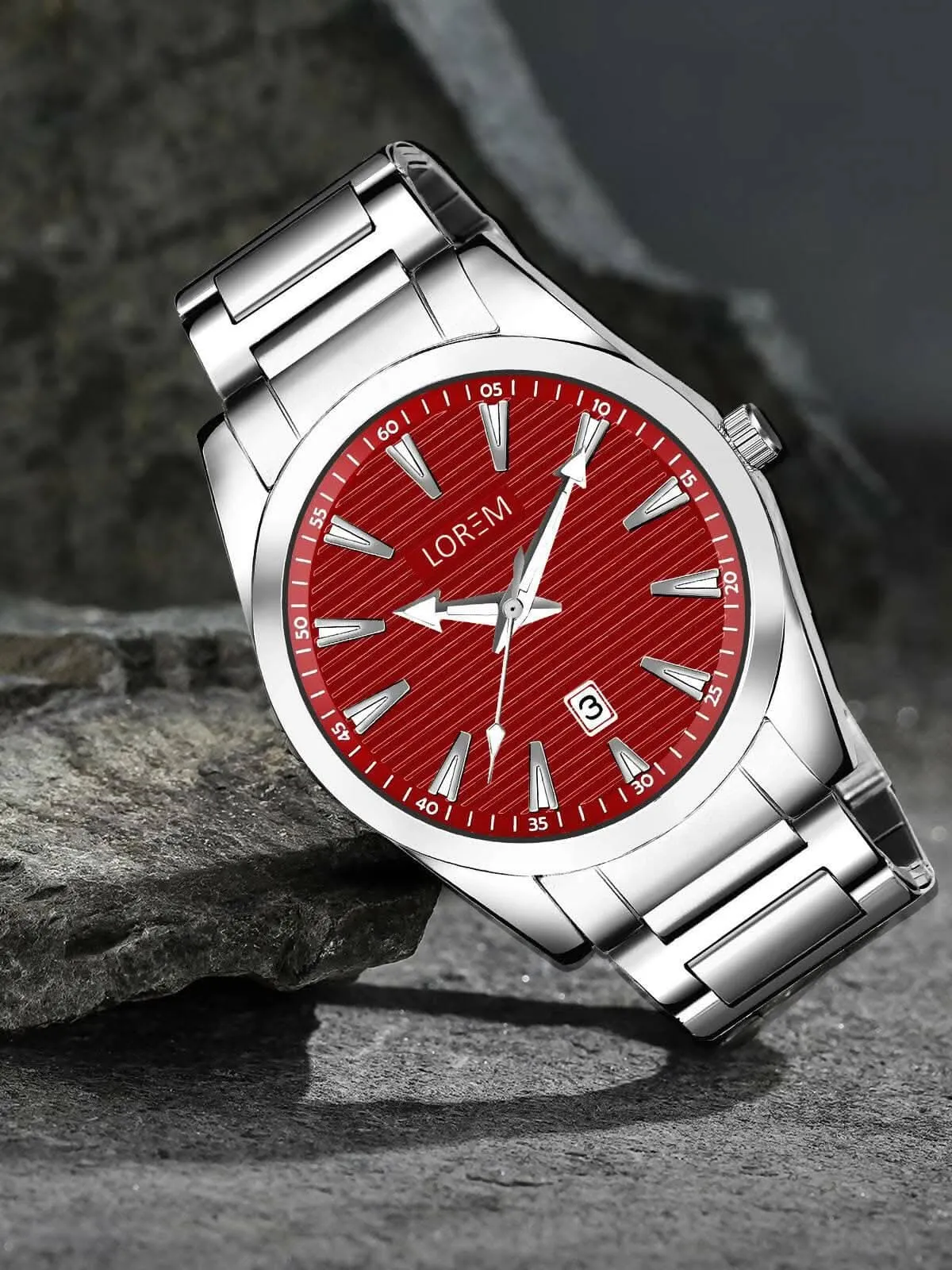 LOREM White Dial Date Function Analog Watch For Men LR151