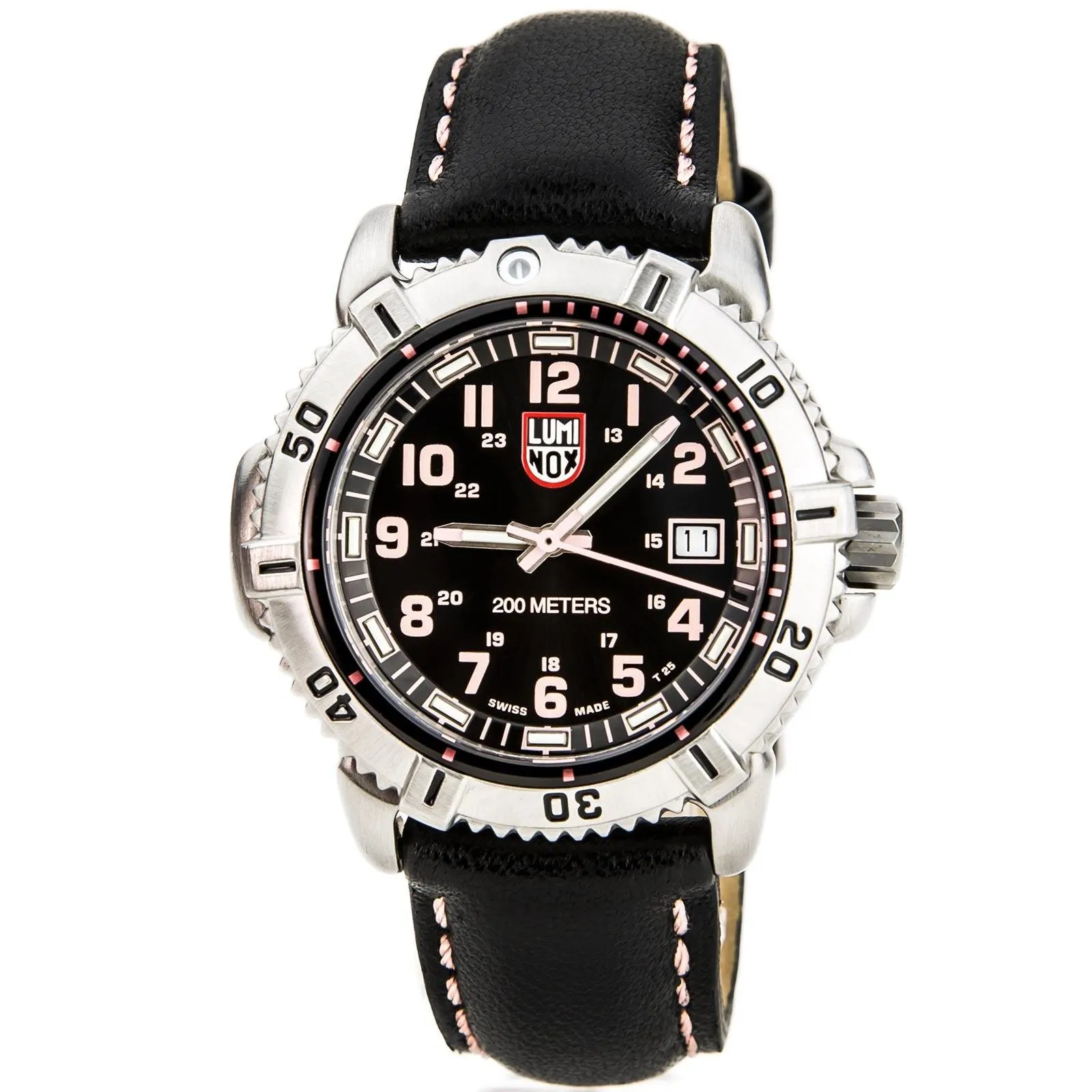 Luminox 7261 Women's Colormark Black Dial Leather Strap Watch