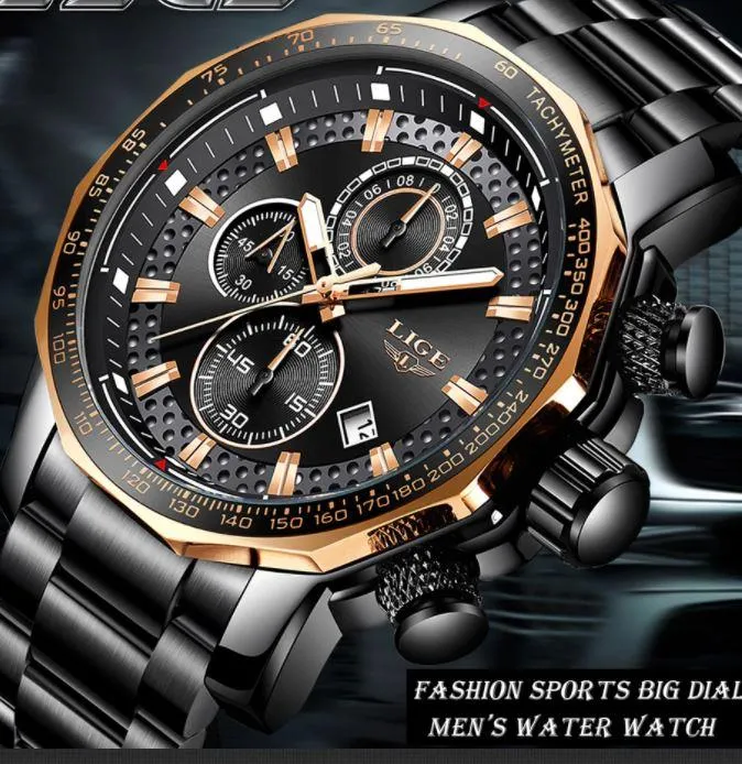 Men Awesome Quartz Big Dial Waterproof Watches