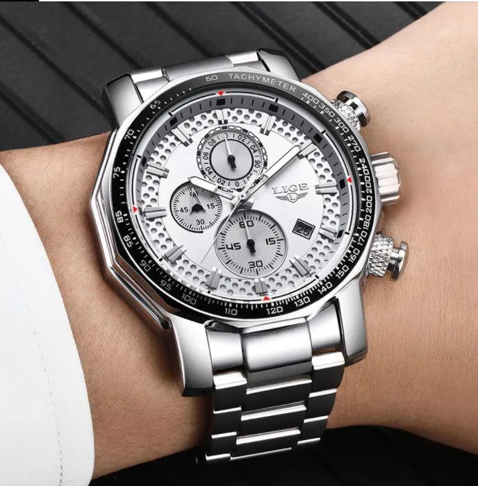Men Awesome Quartz Big Dial Waterproof Watches