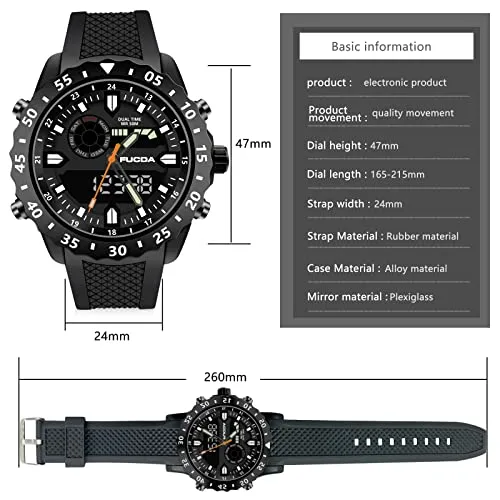 Men's Digital Sports Outdoor Sports Military Waterproof Watch