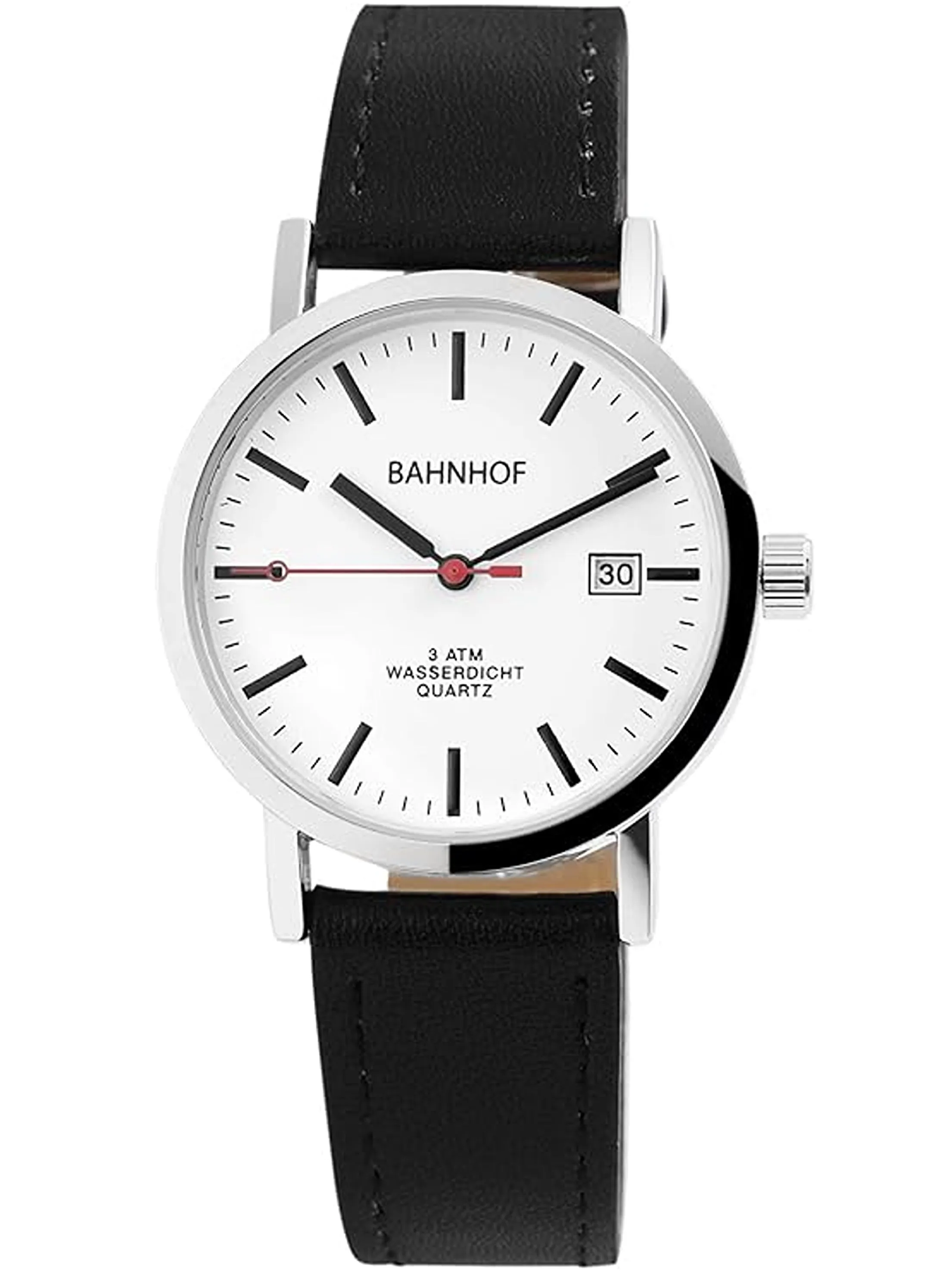 Men'S Faux Leather Analogue Quartz Watch With Pin Buckle